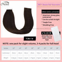 Neitsi Natural Tape In 100 Human Hair Extensions Remy Ombre Seamless Straight Skin Weft Adhesive Tape On Hair 12"-28" 40PCS