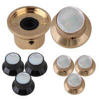 3x Goldblack Shell Pearl Top Hat ลูกบิดโลหะสำหรับกีตาร์ไฟฟ้า6.5Mm Diameter