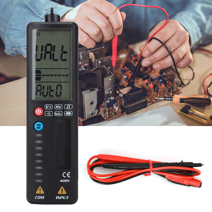 เครื่องตรวจจับแรงไฟฟ้ามัลติมิเตอร์อัจฉริยะแบบดิจิตอล-lcd-แบบสัมผัสสามารถวัดเครื่องทดสอบความถี่ต้านทานความถี่ต้านทานแรงดันไฟฟ้า-dc-ac