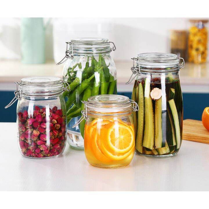 Delisoga Deli Glassware Sealed Jar Glass Storage Jar 1.8L (1800ml ...