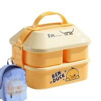 ✎□☈ Separated Double Layer Bento Box Lunch Box Set Portable Kawaii Cartoon Lunch Box For Microwave Oven Dedicated Office Worker