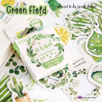 [พร้อมส่ง] สติ๊กเกอร์ น่ารัก สติ๊กเกอร์ไดคัท คาเฟ่ / Green Field 46 ชิ้น