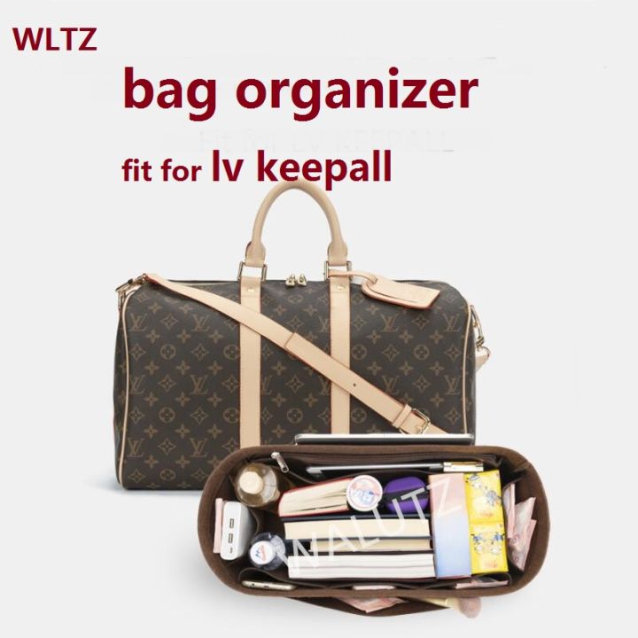 soft and light】Bag organizer insert fit for lv KEEPALL 45 50 55 60 multi pocket  organiser compartment storage zipper bag in bag inner bag