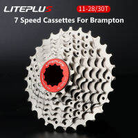 Liteplus สำหรับ Brampton 7ความเร็ว Cassettes 28ครั้ง30ครั้งโครเมียมโมลิบดีนัมเหล็กเบา7วินาทีเฟืองพับจักรยานเทปคาสเซ็ตอุปกรณ์อัพเกรด