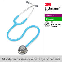 3M Littmann Classic III Stethoscope, 27 inch, #5835 (Turquoise Tube, Standard-Finish Chestpiece, Stainless Stem &amp; Eartubes)