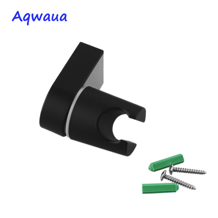 aqwaua-shower-head-holder-bracket-stand-2-position-for-bathroom-use-standard-size-bath-accessories-matt-black-abs-plastic