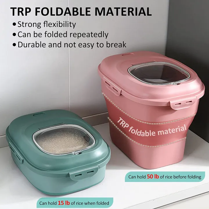 【God's House】Foldable Rice or Dog Cat Food Storage Box Collapsible