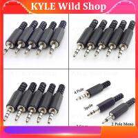 KYLE Wild Shop 5pcs/lot 3.5mm Plug 2/3/4 Pole Mono Stereo Audio Video Dual audio plug headphone Cable Wire Connector For Headphone Socket