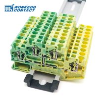 Spring-cage Protective Conductor   Din Rail Ground Terminal Block - 5pcs 4-pe - Aliexpress