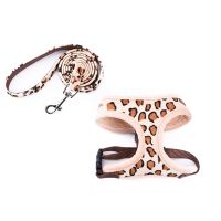 Cute Pet Dog Harness Leash Set Leopard Adjustable 2 Size Pink Safety Control Vests Carrier Dog Cat Leads for Puppy Pet Supplies