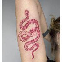 Big Size Red Snake Waterproof Temporary Tattoo Stickers For Women Men Body Art Waist Decals Fake Tatto Stickers