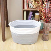 Natural Cotton Rope Dirty Clothes Laundry Storage Basket Thread Woven Rope Organizer With Handle Kids Toy Magazine Nursery