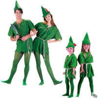 Cos ฮาโลวีนสีเขียว Elf Robin Hood เครื่องแต่งกายเด็กผู้ใหญ่ Peter Pan Green Man Little Flying Man Costume