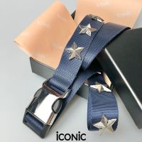 iCONiC NAVY STARS Belt #6157  เข็มขัด สีน้ำเงิน ประดับดาว โลหะ เข็มขัดสายยาว เข็มขัดแฟชั่น เข็มขัดเชือก เข็มขัดไนล่อน เข็มขัดผูก