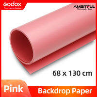 AMBITFUL สีชมพู 68X130cm 27*51 นิ้วฉากหลังถ่ายภาพกระดาษพีวีซีแบบด้านไวนิลพื้นหลังไม่มีรอยต่อไม่มีรอยต่อกันน้ำ