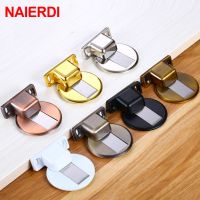 NAIERDI Zinc Alloy Door Stopper Magnetic Door Stops Hidden Door Holders Catch Floor Nail-free Doorstop Furniture Hardware Door Hardware Locks