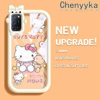 เคส Chenyyyka สำหรับ OPPO A52 A72 4G,เคสการ์ตูนน่ารักลายแมว Hello Kitten เคสเคสมือถือกันกระแทกแบบใสนิ่มสีซิลิโคนเคสโปร่งใสลายกล้องถ่ายรูปสร้างสรรค์ฝาครอบป้องกัน