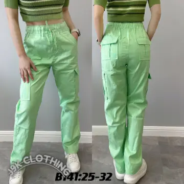 Suit Pant in Neon Green Sequin