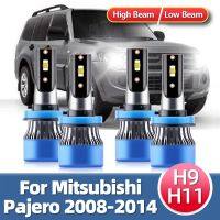 หลอดไฟ LED H9ไฟหน้ารถ H11 55W 15000Lm 6500K สีขาวสว่างสำหรับมิตซูบิชิปาเจโร่2008 2009 2010 2011 2012 2014 2013