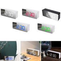 yh Hotwmirror นาฬิกาปลุก LED Wecker Digital USB Alarmwecker Funk Uhr Matischuhr Spiegel Reloj Despertador Wall Decor