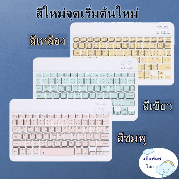 แป้นภาษาไทย-keyboard-คีย์บอร์ดบลูทูธ-ipad-iphone-แท็บเล็ต-samsung-huawei-ipad-10-2-gen-7-ใช้ได้