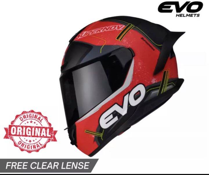 EVO XR03 SUPERNOVA RED BLACK FULL FACE HELMET Lazada PH