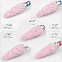 1pc 2.35mm Nail Cone Tip Pink Ceramic Drill Bits Electric Cuticle Clean Rotary for Manicure Pedicure Grinding Head Sander Tool