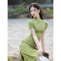 Elegant Slim cheongsam qipao ชุดจีนผู้หญิง cheongsams แขนสั้น Orientale หญิง vestido Chino ฤดูร้อนใหม่