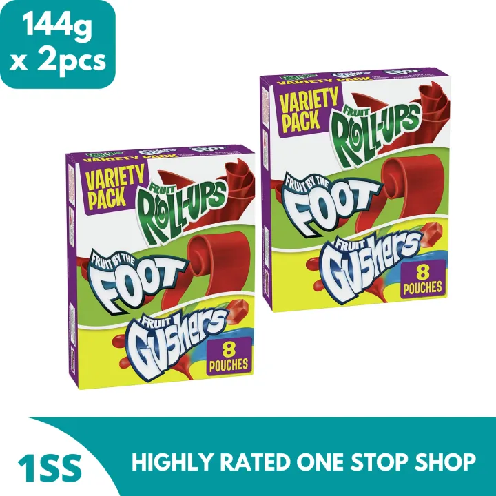 Fruit Snacks Variety Pack, Fruit Roll-Ups, Fruit By The Foot, Gushers ...