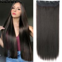 5 Clips In Hair Extensions Long Hairpiece Straight Hair Hairstyle 80cm One Piece Natural Heat Resistant Black Blonde For Women Wig  Hair Extensions  P