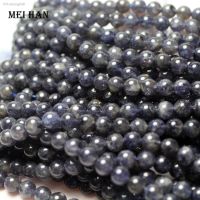 Meihan wholesale natural iolite 6±0.2mm smooth round loose beads genuine stone for jewelry design DIY making