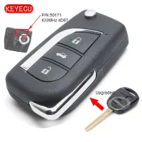 Keyecu ชิป4d67 Fob 433Mhz รีโมกุญแจแบบพลิกอัพเกรดสำหรับ Toyota Prado 120 Rav4 Kluger Fcc Id: 50171