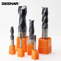 1PC DESKAR 10x75L 10x100L 10x150L 12x75L 12x100L 12x150L Endmill 2F 4F CNC Lathe Milling เครื่องมือตัด Alloy End Mills