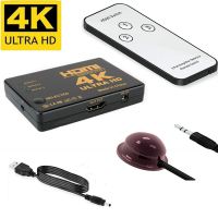 【LZ】❖❁  Switch Splitter compatível com HDMI 4K x 2K 3x1 HDTV conversor de áudio e vídeo adaptador com controle remoto para XBOX360 DVD PS3 projetor