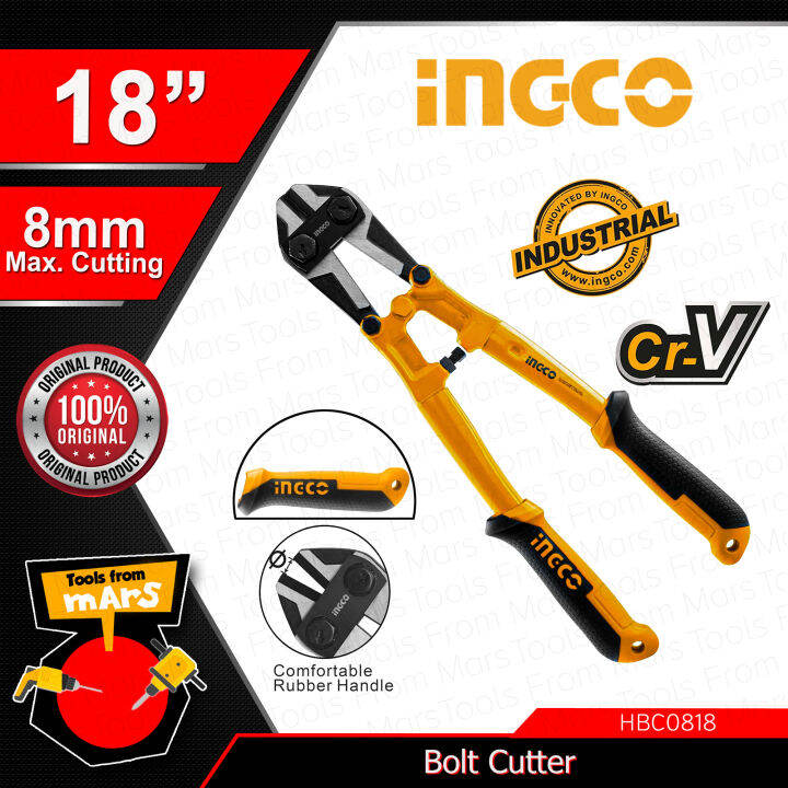 Ingco Bolt Cutter 18" Inch 450mm Chain Wire Lock Cutter Rebar Cutter CrV Blade Bolt Cable Chain