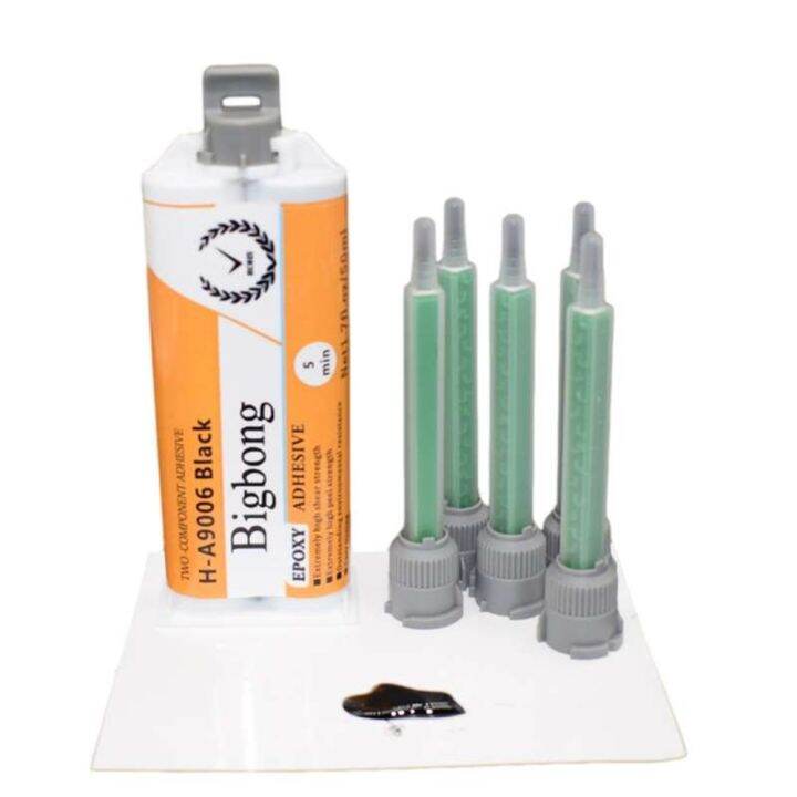 yf-black-50ml-1-1-epoxy-resin-glue-bonding-wood-metal-plastic-ceramic-stone-stainless-steel-bakelite-iron-5pcs-mixing-nozzles