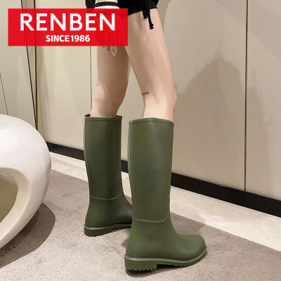 RENBEN รองเท้าบูตด้านนอกแบบเกาหลีของเด็กผู้หญิง Bot Modis รองเท้าบูทหน้าฝนรองเท้าบูทกันฝนสำหรับผู้หญิงรองเท้าบูทหน้าฝนใหม่
