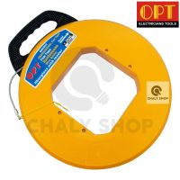 "OPT" BW0560 ฟิชเทปหุ้ม ฟิชเทปพร้อมตลับ (FISH TAPE) ลวดนำสายไฟ ความยาว 60 เมตร