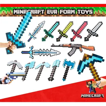 Diamond, diamond Sword, foam Weapon, pickaxe, Shovel, axe, foam, video  games, Minecraft, Sword