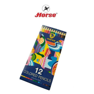 Horse ตราม้า ดินสอสีไม้ยาว 12 สี NEW SUPERIOR SERIES HG-12 จำนวน 1 กล่อง