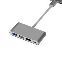 USB ฮับ C 6-In-1 USB C อะแดปเตอร์4K USB C เพื่อที่ต่อ HDMI USB USB สำหรับโอนย้ายเพาเวอร์60W 3.0สายฟ้า3ฮับเข้ากันได้กับ MacBook Pro