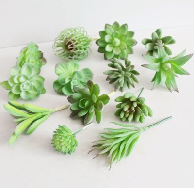 hotx【DT】 39Styles Artificial Succulents Unpotted Small Bonsai Garden Desktop Table Decoration Fake
