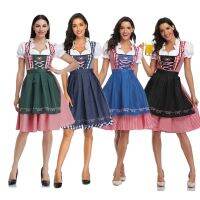 แบบดั้งเดิมเยอรมัน octoberfest ผู้หญิงลายสก๊อต dirndl ชุดคอสเพลย์แม่บ้านโรงเตี๊ยม wench waitre เครื่องแต่งกายสาวฮาโลวีนปาร์ตี้แฟนซี.