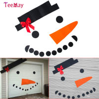 Teemay ของตกแต่งต้นคริสมาสต์สติ๊กเกอร์ตกแต่งมนุษย์หิมะแบบ DIY พร้อมหมวกแต่งโบว์สีดำสำหรับของตกแต่งในร่มกลางแจ้งวันหยุด