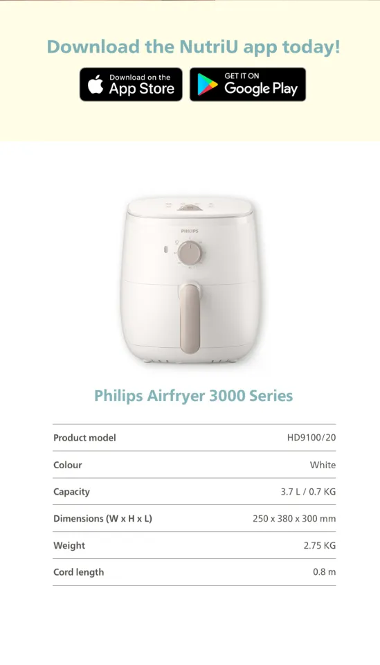 Airfryer 3000 Series L Compact Airfryer HD9100/20