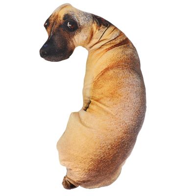 3D Cute Bend Dog Printed Throw Pillow Lifelike Animal Funny Dog Head Cosplay Children Favorite Toy Cushion for Home