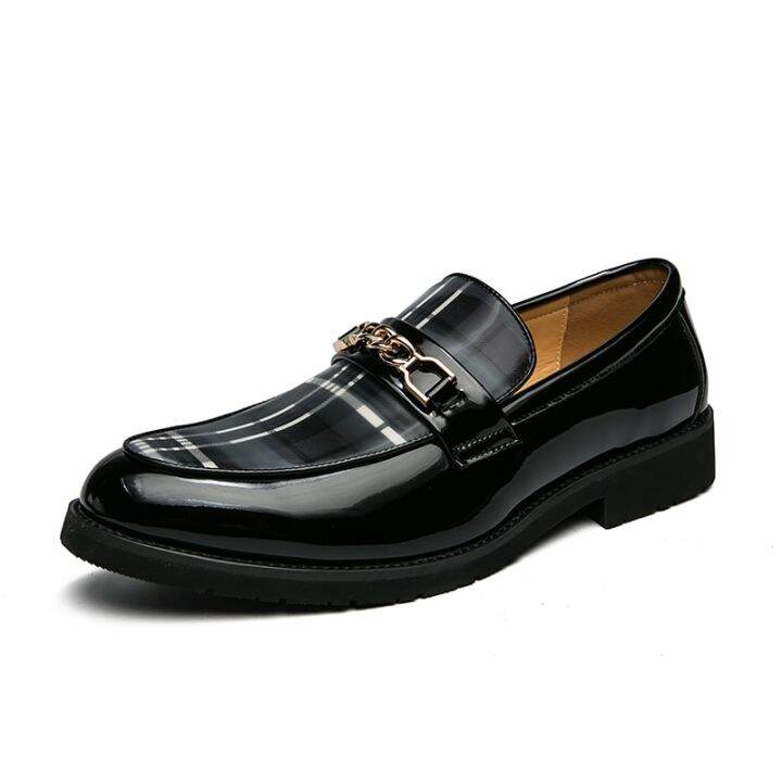 รองเท้าหนังนิ่ม-sepatu-empuk-ลายทางสไตล์อังกฤษแบบสลิปออนรองเท้าผู้ชายลำลองรองเท้าโลฟเฟอร์ผู้ชายจากอิตาลีคุณภาพสูงและใหม่