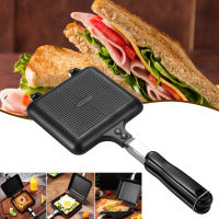 JS【Ready สหรัฐอเมริกา Stock 】 Double-Sided Sandwich กระทะทอด Non-Stick เครื่องทำแซนวิช Pan พร้อมที่จับสำหรับขนมปังวาฟเฟิลแพนเค้ก