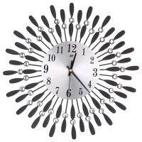 15 inch 3D Large Wall Clock Shiny Rhinestone Sun Style Modern Living Room Decor