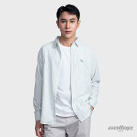 GALLOP : Striped Oxford Casual Shirt เสื้อเชิ๊ตแขนยาวลายริ้ว รุ่น GW9035 สี Light Green - เขียว / ราคาปกติ 2,190.-